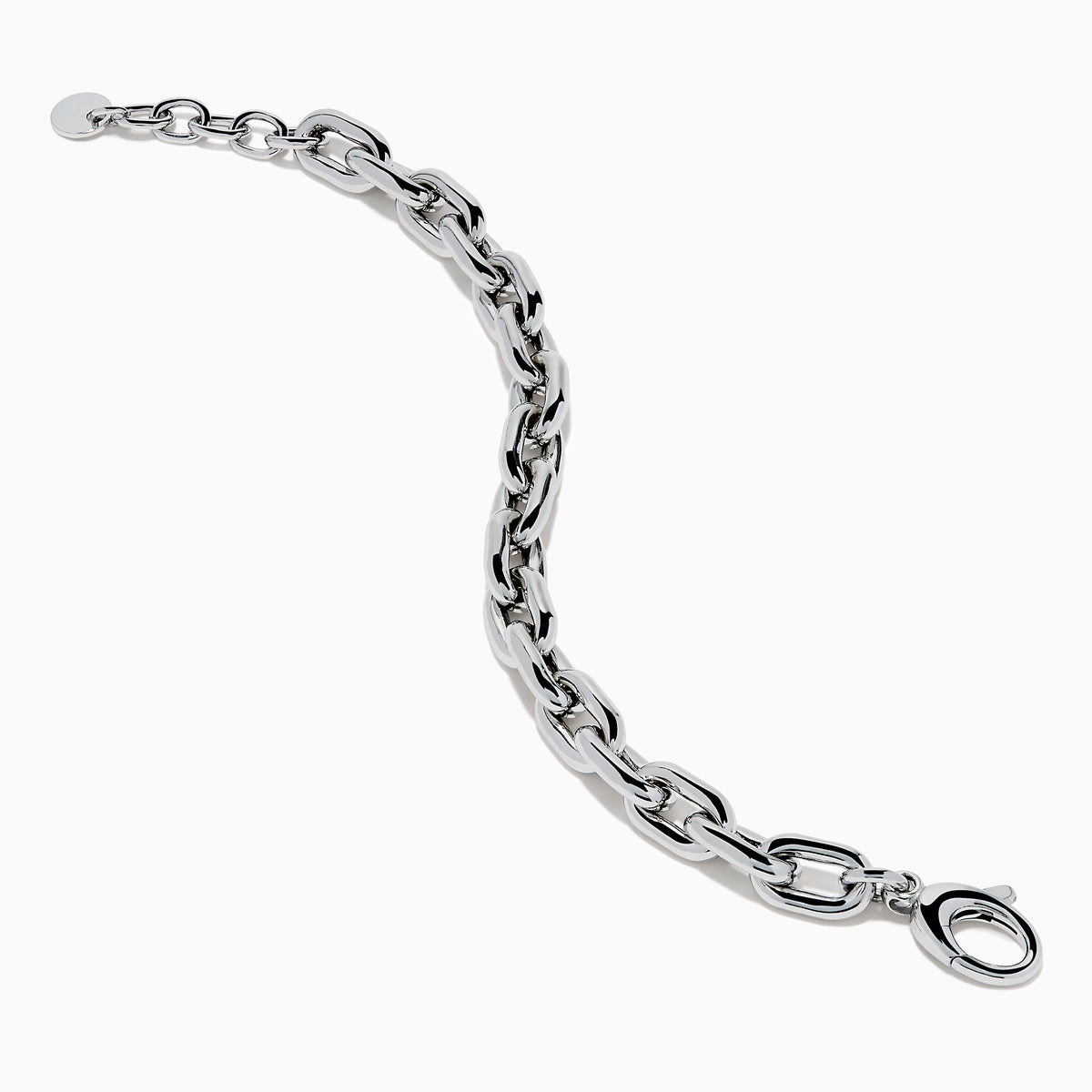 Sterling Silver Puffed Mariner Link Bracelet