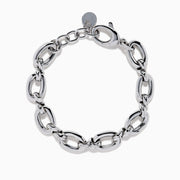Sterling Silver Alternating Oval and Twisted Link Bracelet
