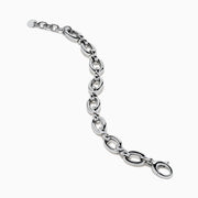 Sterling Silver Alternating Oval and Twisted Link Bracelet
