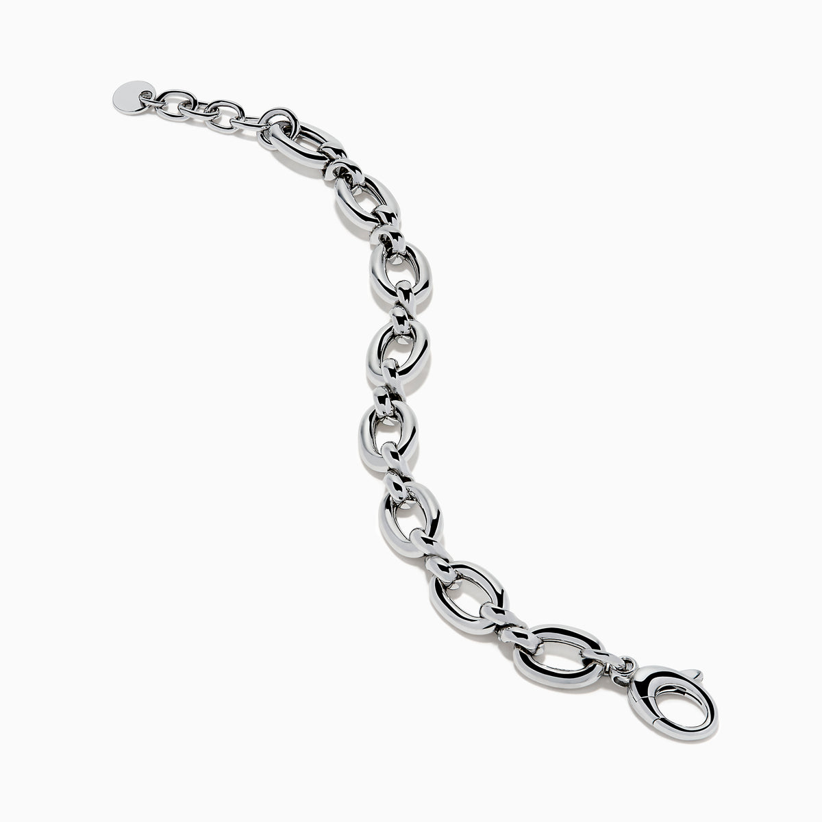 Sterling Silver Alternating Oval and Twisted Link Bracelet