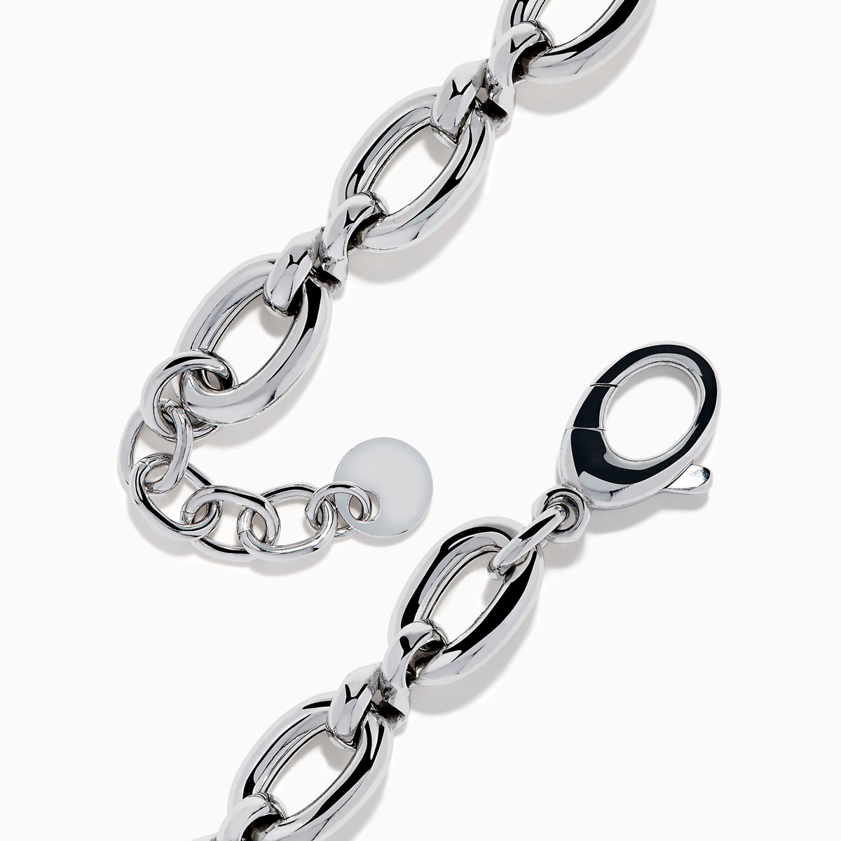 Sterling Silver Alternating Oval and Twisted Link Bracelet