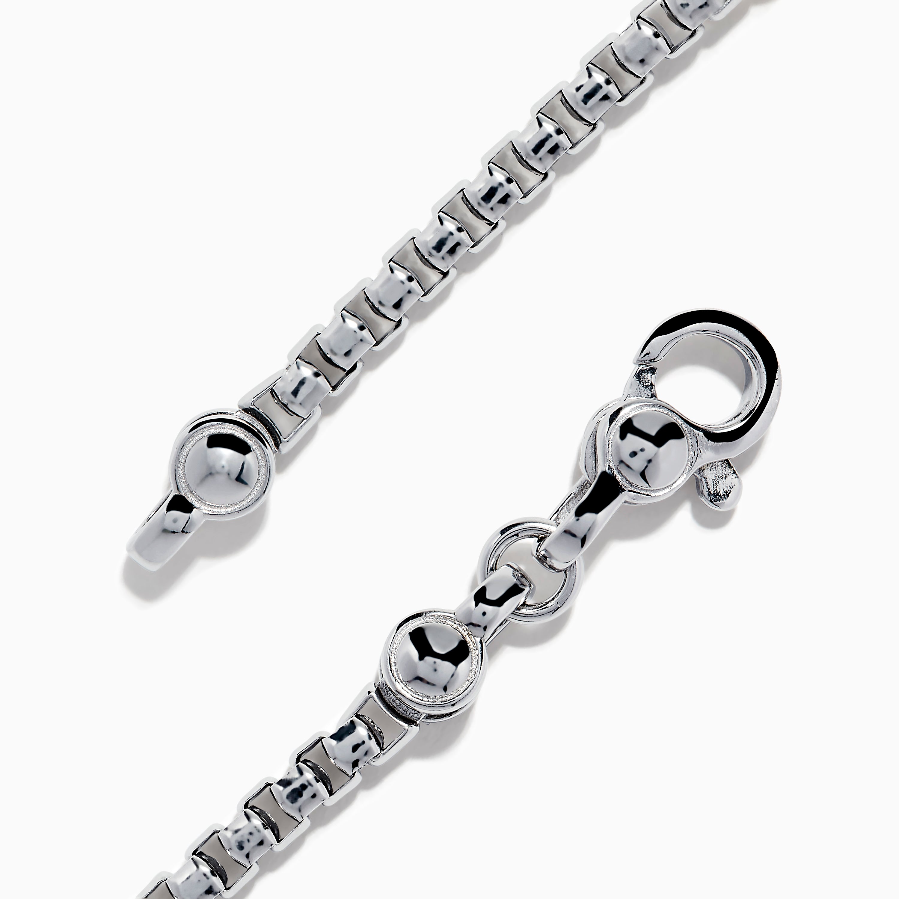 Men's 925 Sterling Silver & 14K Yellow Gold Black Spinel Bracelet