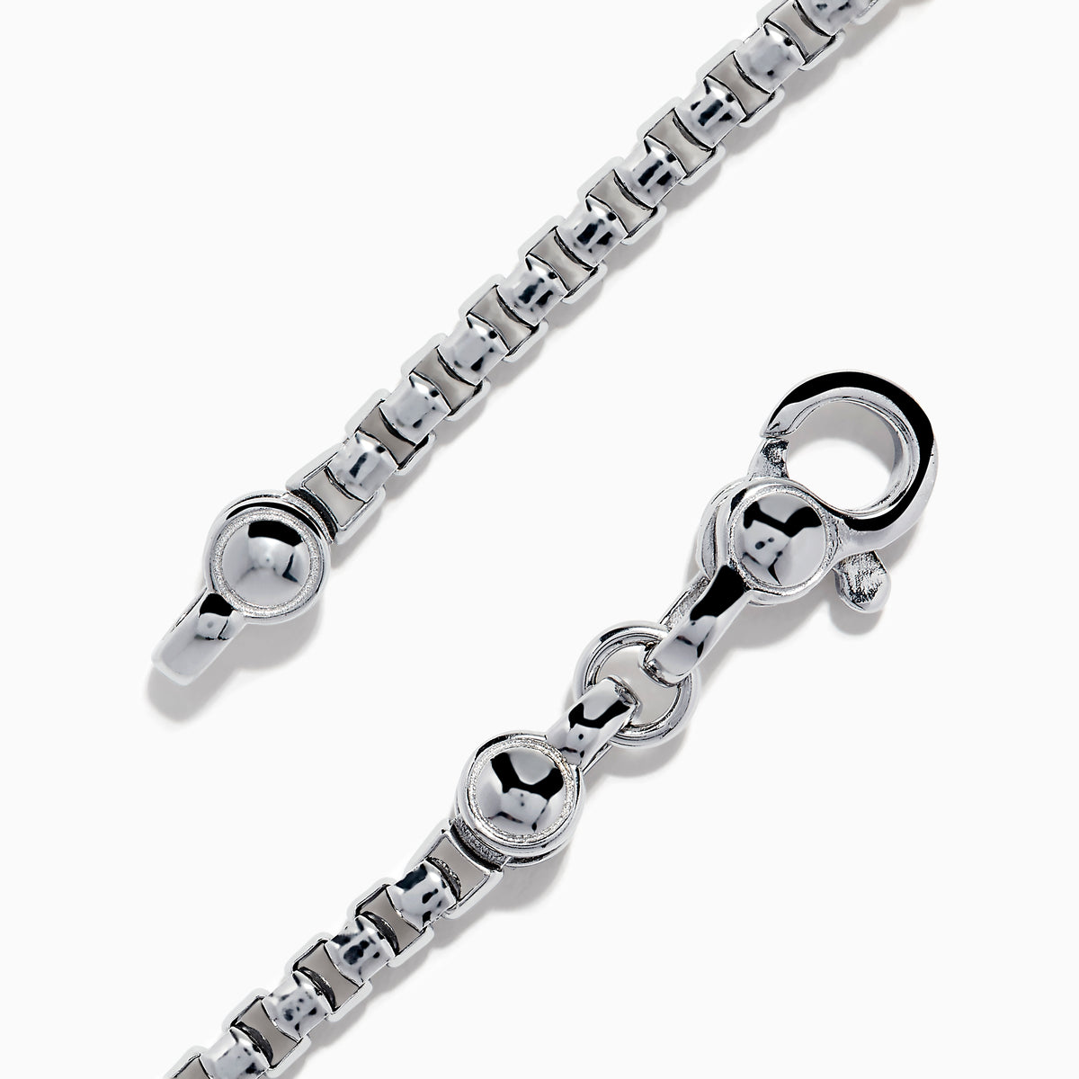 Men's 925 Sterling Silver & 14K Yellow Gold Black Spinel Bracelet with three evenly spaced 14K gold beads and a lobster clasp, displayed on a white background.