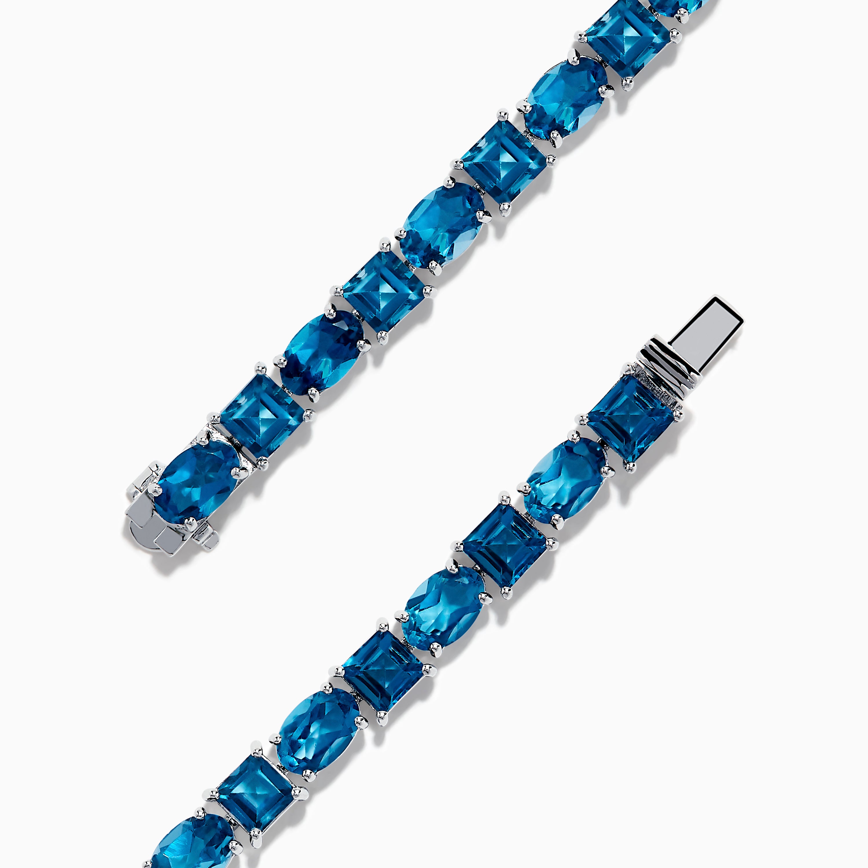 Ocean Bleu 14K White Gold London Blue Topaz Tennis Bracelet