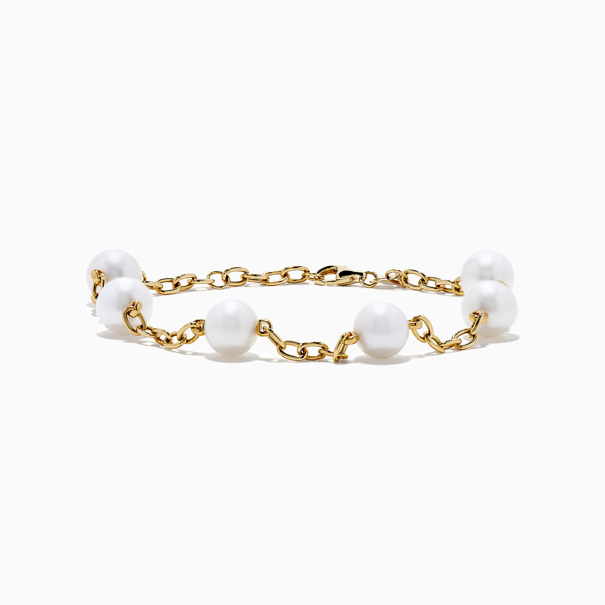The 14K Fresh Water Pearl Station Bracelet features evenly spaced round fresh water pearls set in 14K gold, shown on a plain white background.