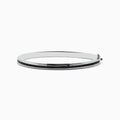 The 925 Sterling Silver Black Spinel Bangle features a sleek design with a row of rectangular black spinel stones set along the center.