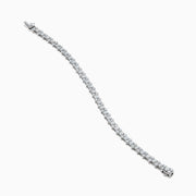 The Lab Grown Round Diamond 7.00ct Tennis Bracelet in 14K White Gold showcases a single row of prong-set, sparkling lab grown diamonds against a white background.