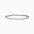 The Lab Grown Diamond Tennis Bracelet in 14K White Gold features a row of round and marquise-cut stones set in a continuous line, creating an elegant and timeless look.