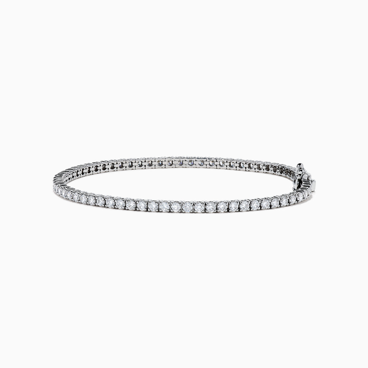 The Lab Grown Diamond 2.95ct Tennis Bracelet in 14K White Gold features a continuous row of sparkling lab grown diamonds, elegantly set against a plain white background.