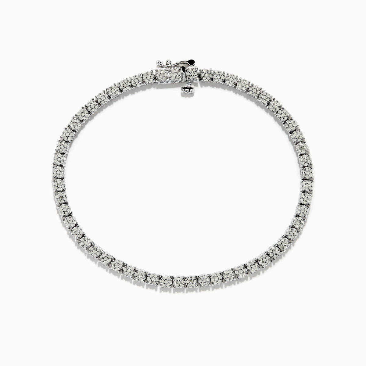 The 925 Sterling Silver Diamond Tennis Bracelet features a continuous row of round, sparkling diamonds set in sterling silver, displayed on a white background.