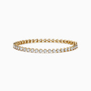 The Pave Classica 14K Two-Tone Gold Diamond Tennis Bracelet 1.95 TCW features evenly spaced round diamonds, showcased on a plain white background.