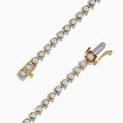 The Pave Classica 14K Two-Tone Gold Diamond Tennis Bracelet 1.95 TCW features evenly spaced round diamonds, showcased on a plain white background.