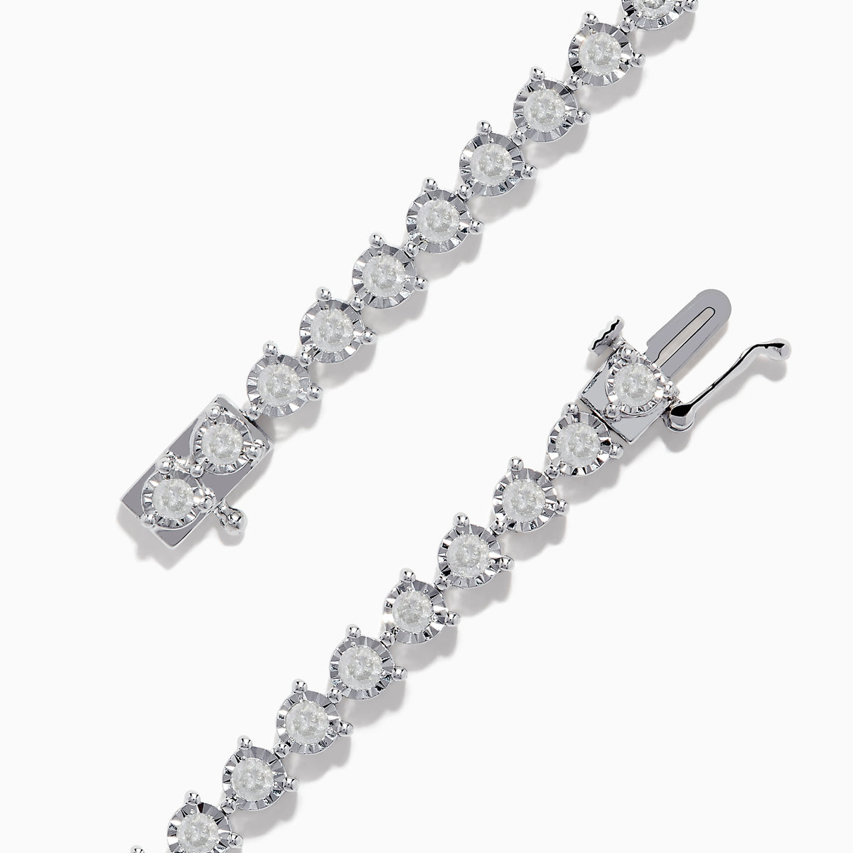 The Pave Classica 14K White Gold Diamond Bracelet features a single row of round, sparkling white diamonds in an oval shape, beautifully set against a white background.