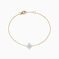 The Casino 14K Yellow Gold Diamond Spade Suit Bracelet features a spade-shaped pendant adorned with sparkling diamonds, displayed on a plain white background.