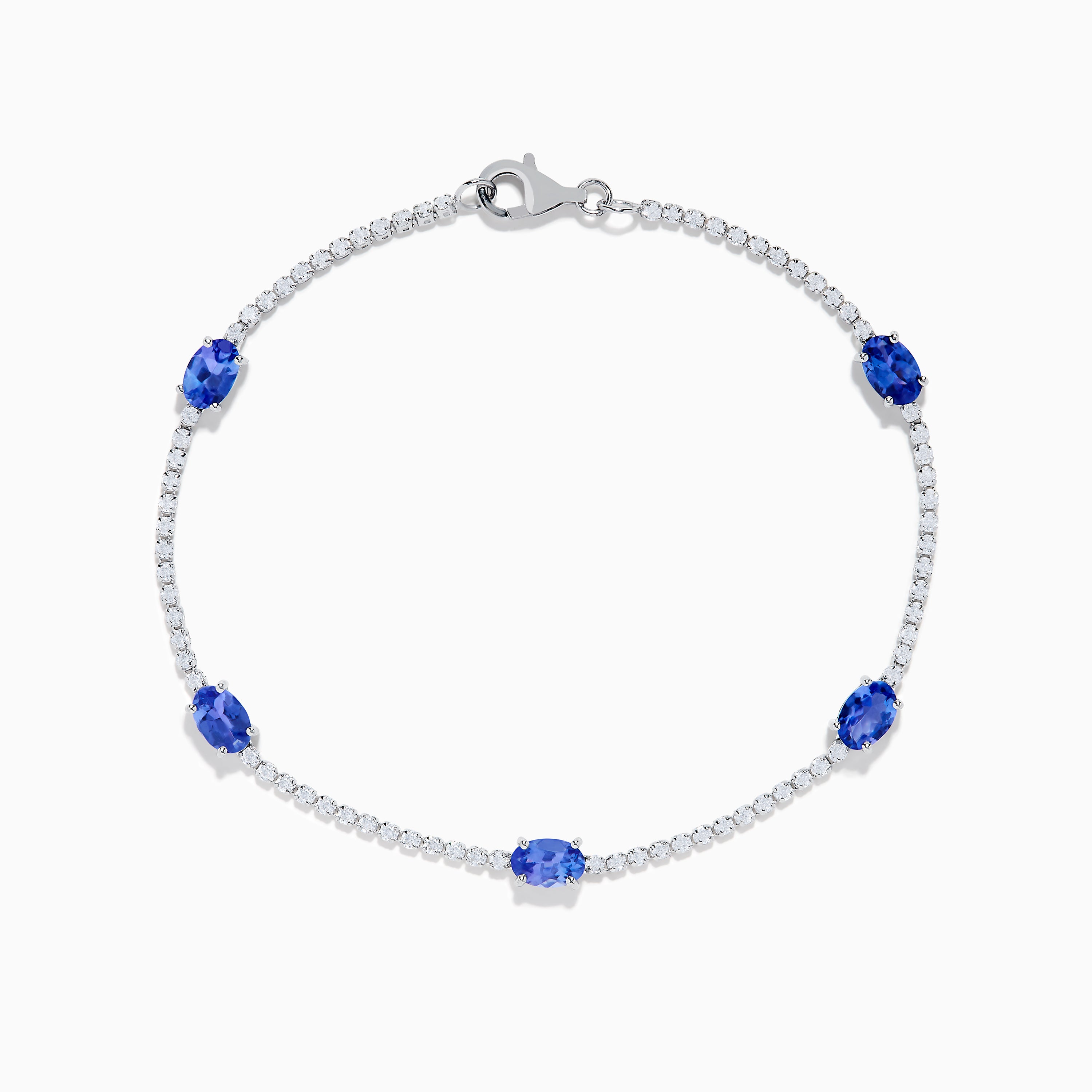 Nahla Siri 14K White Gold Tanzanite and Diamond Tennis Bracelet