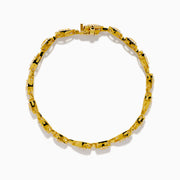 The Canare 18K Yellow Gold Yellow and White Diamond Bracelet features alternating teardrop and oval links with yellow gemstones accented by white diamonds, shown on a white background.