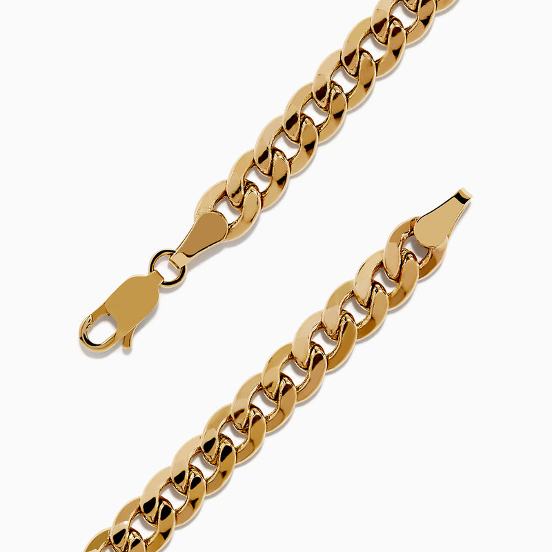 This Mens 14K Yellow Gold Black Diamond Anchor Chain Bracelet features a black anchor-shaped centerpiece accented with black diamond-like stones and a secure clasp.