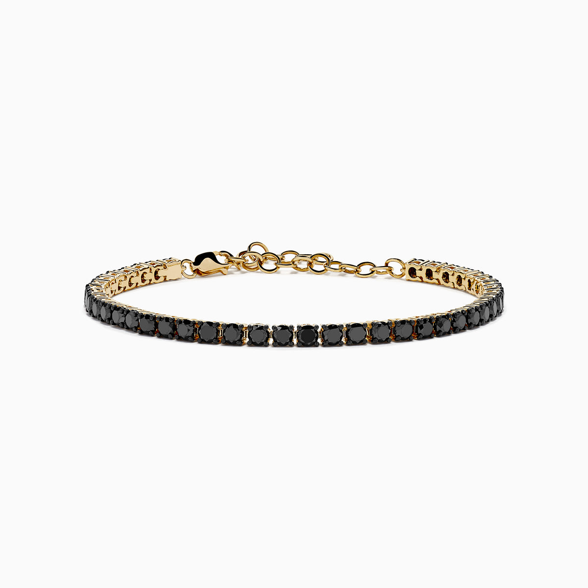 14K Yellow Gold Black Diamond Tennis Bracelet