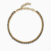 14K Yellow Gold Black Diamond Tennis Bracelet