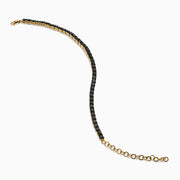 14K Yellow Gold Black Diamond Tennis Bracelet