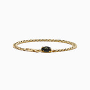 The Signature 14K Gold Black Diamond Panther Chain Link Bracelet features a small black panther head charm in the center, displayed against a plain white background.