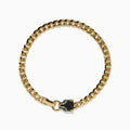 The Signature 14K Gold Black Diamond Panther Chain Link Bracelet features a small black panther head charm in the center, displayed against a plain white background.