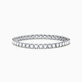 The 18K White Gold Diamond Tennis Bracelet features a continuous row of square-cut diamonds in an elegant design set against a white background.