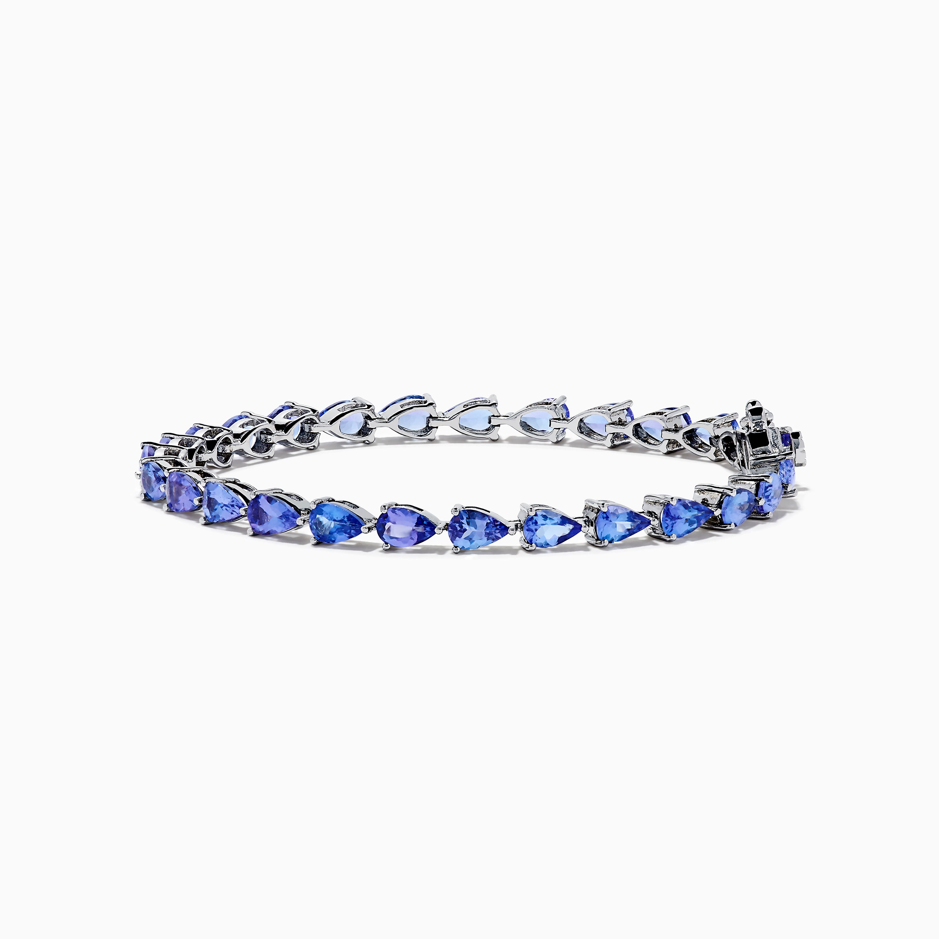 Nahla 925 Sterling Silver Pear Tanzanite Tennis Bracelet