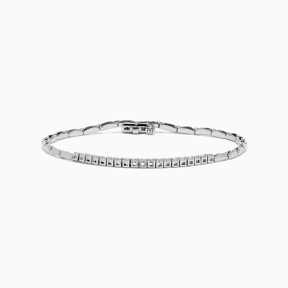 Sterling Silver Paperclip Link Diamond Bracelet