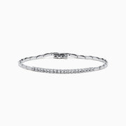 Sterling Silver Paperclip Link Diamond Bracelet