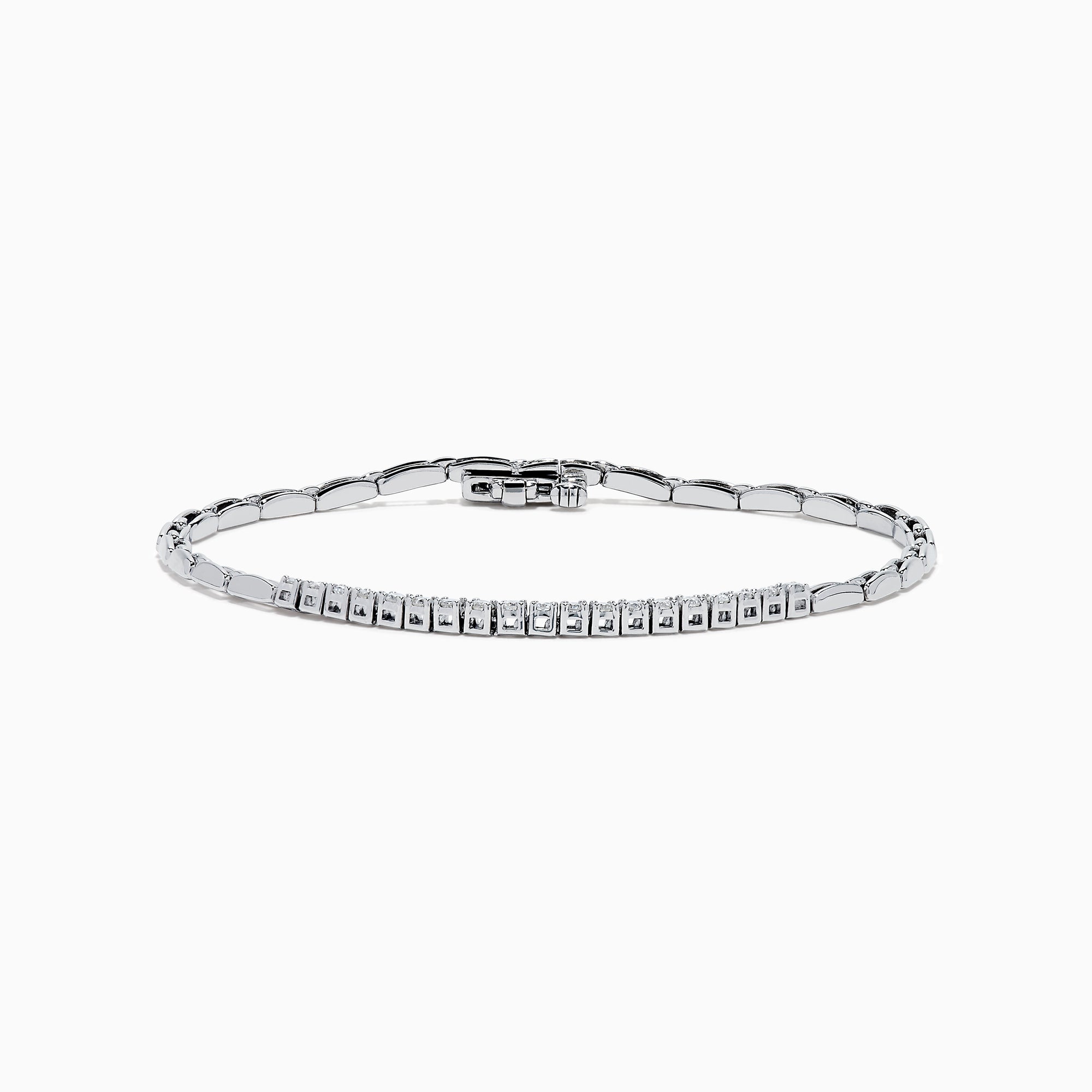 Sterling Silver Paperclip Link Diamond Bracelet