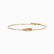 14K Yellow Gold Diamond Pavé Star of David Bracelet
