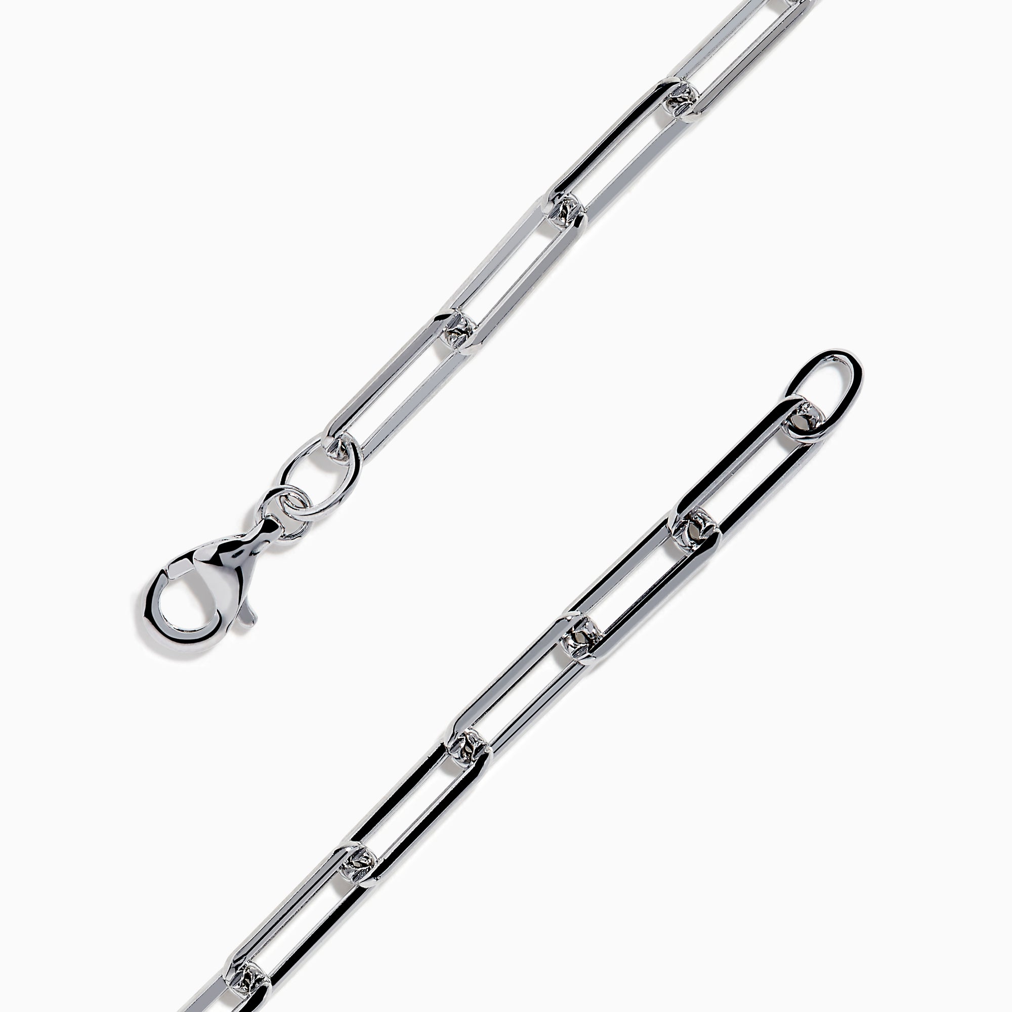 Signature Sterling Silver & 14K Gold Diamond Silhouette Paperclip Bracelet