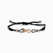 14K Rose Gold Diamond Pave Ribbon Bolo Bracelet