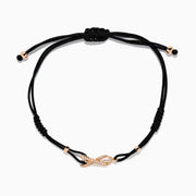 14K Rose Gold Diamond Pave Ribbon Bolo Bracelet