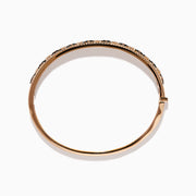 14K Rose Gold Espresso and White Diamond Openwork Hinged Bangle