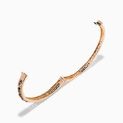 14K Rose Gold Espresso and White Diamond Openwork Hinged Bangle