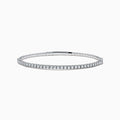 The Pave Classica 14K White Gold Diamond Bangle 1.45 TCW features a slim white gold design with a continuous row of sparkling diamonds, elegantly displayed against a plain white background.
