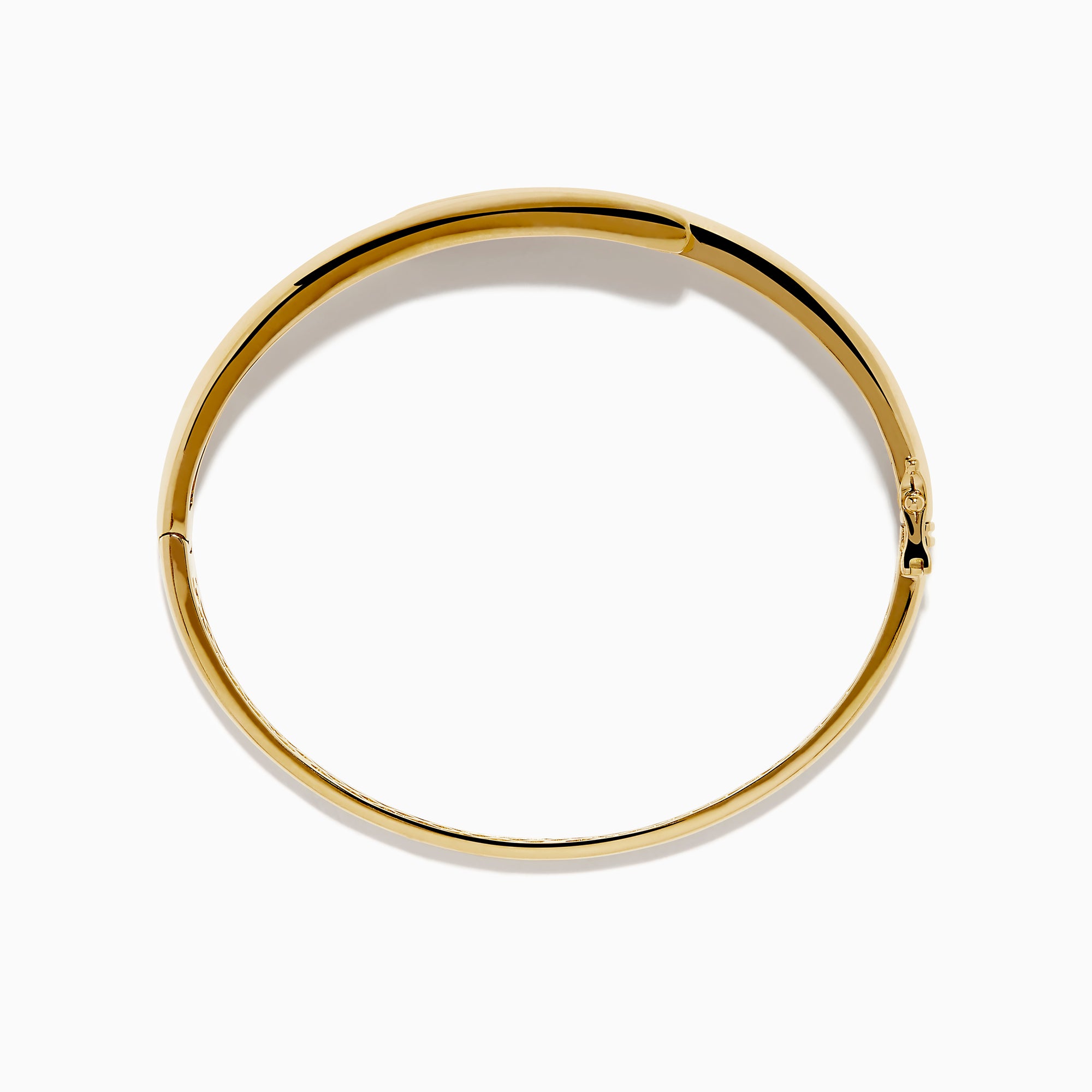 The D'Oro 14K Yellow Gold Channel Set Diamond Bangle features an open design with channel set round white diamonds on a horizontal bar and an inner band with an elegant lattice pattern.