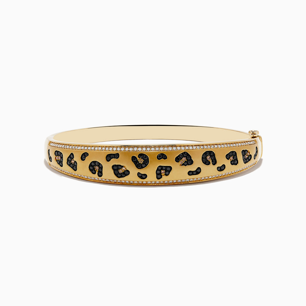Effy Signature 14K Yellow Gold Multi Diamond Leopard Spot Bangle