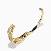 14K Yellow Gold Diamond Openwork Filigree Bangle