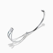 14K White Gold Blue and White Diamond Crossover Wave Bangle