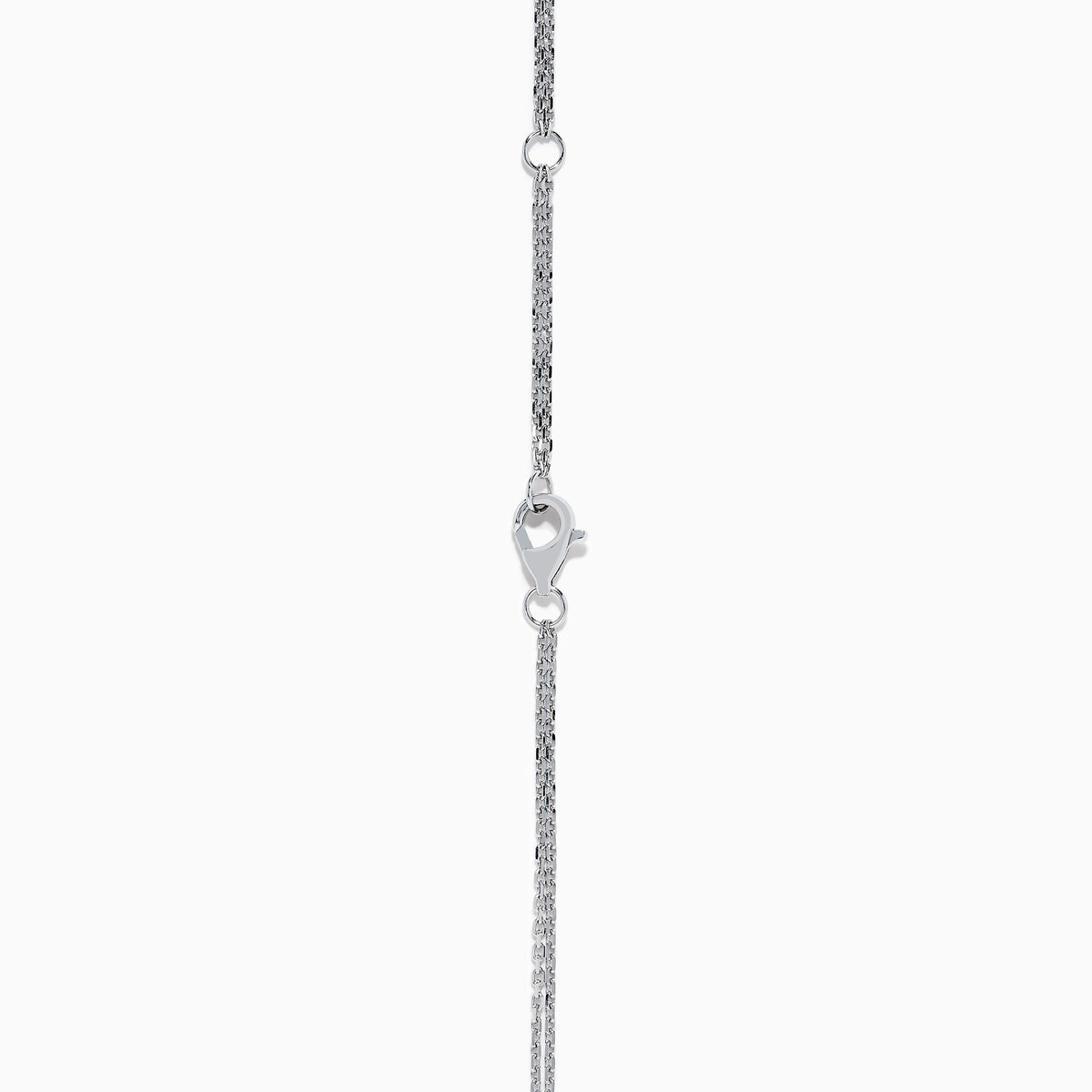 The 14K White Gold Fresh Water Pearl and Diamond Pendant features a round pendant with a central freshwater pearl, surrounded by sparkling diamonds, hanging from a fine white gold chain for an elegant look.