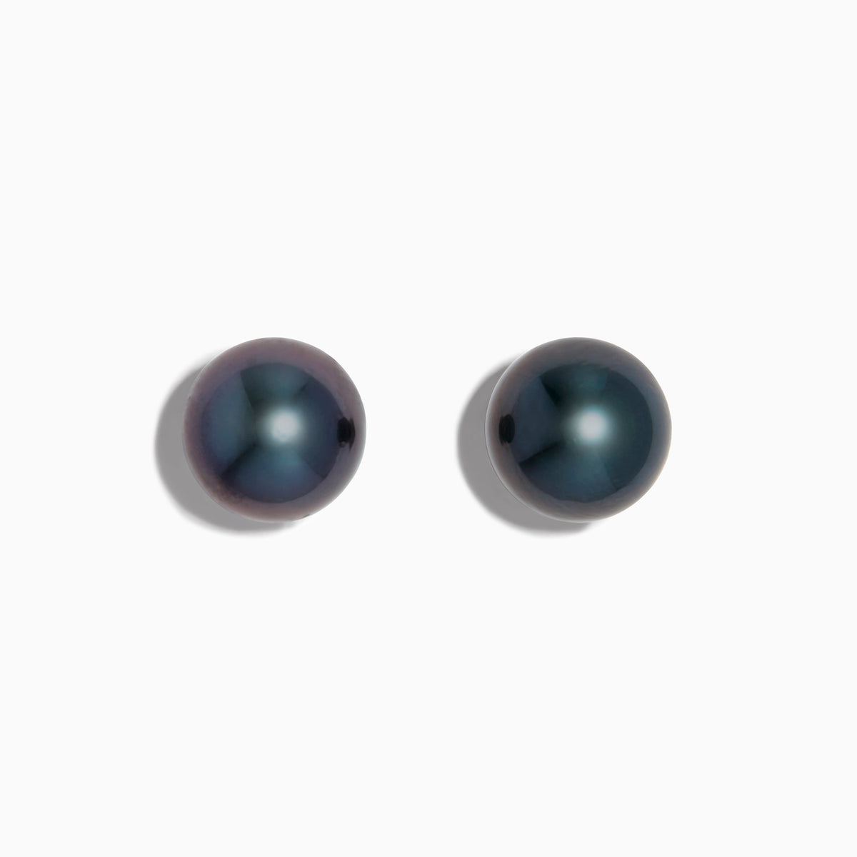 The 14K White Gold Tahitian Pearl Stud Earrings feature round pearls and are shown against a plain white background.