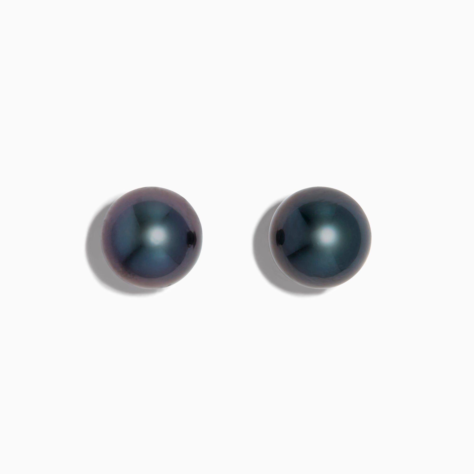 The 14K White Gold Tahitian Pearl Stud Earrings feature round pearls and are shown against a plain white background.