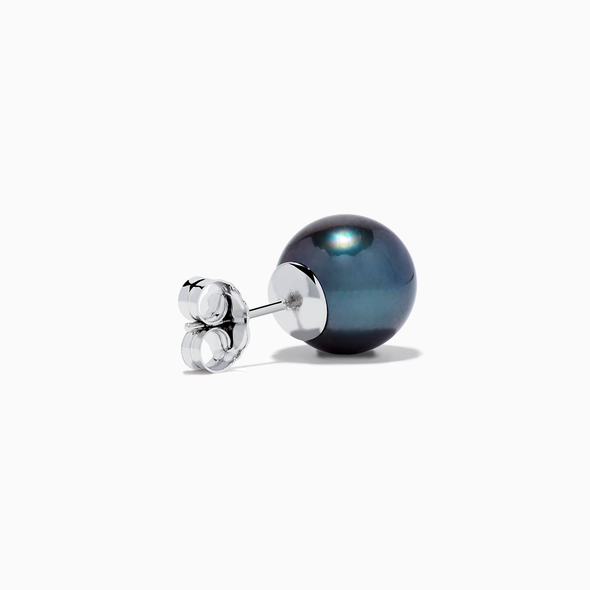 The 14K White Gold Tahitian Pearl Stud Earrings feature round pearls and are shown against a plain white background.