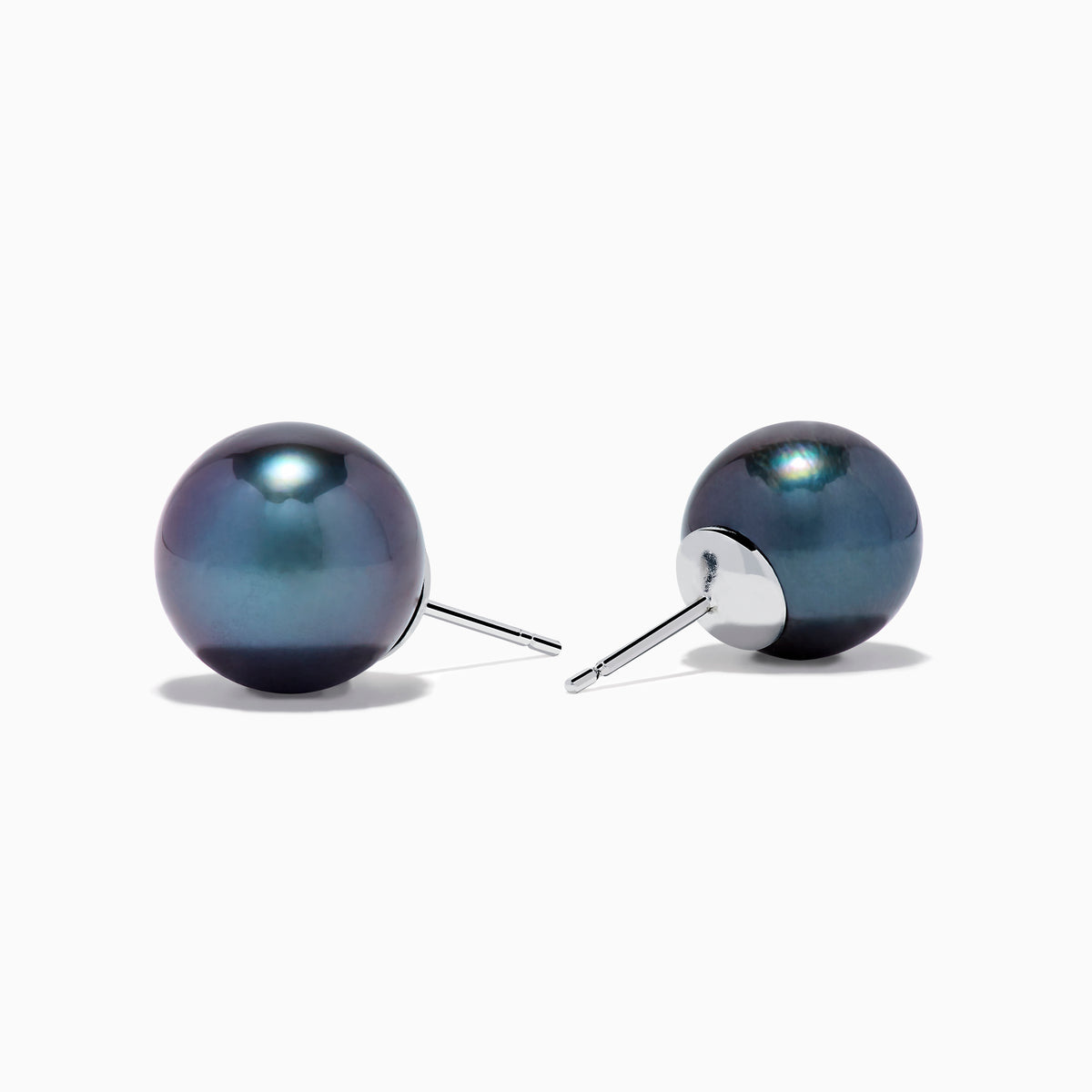 The 14K White Gold Tahitian Pearl Stud Earrings feature round pearls and are shown against a plain white background.