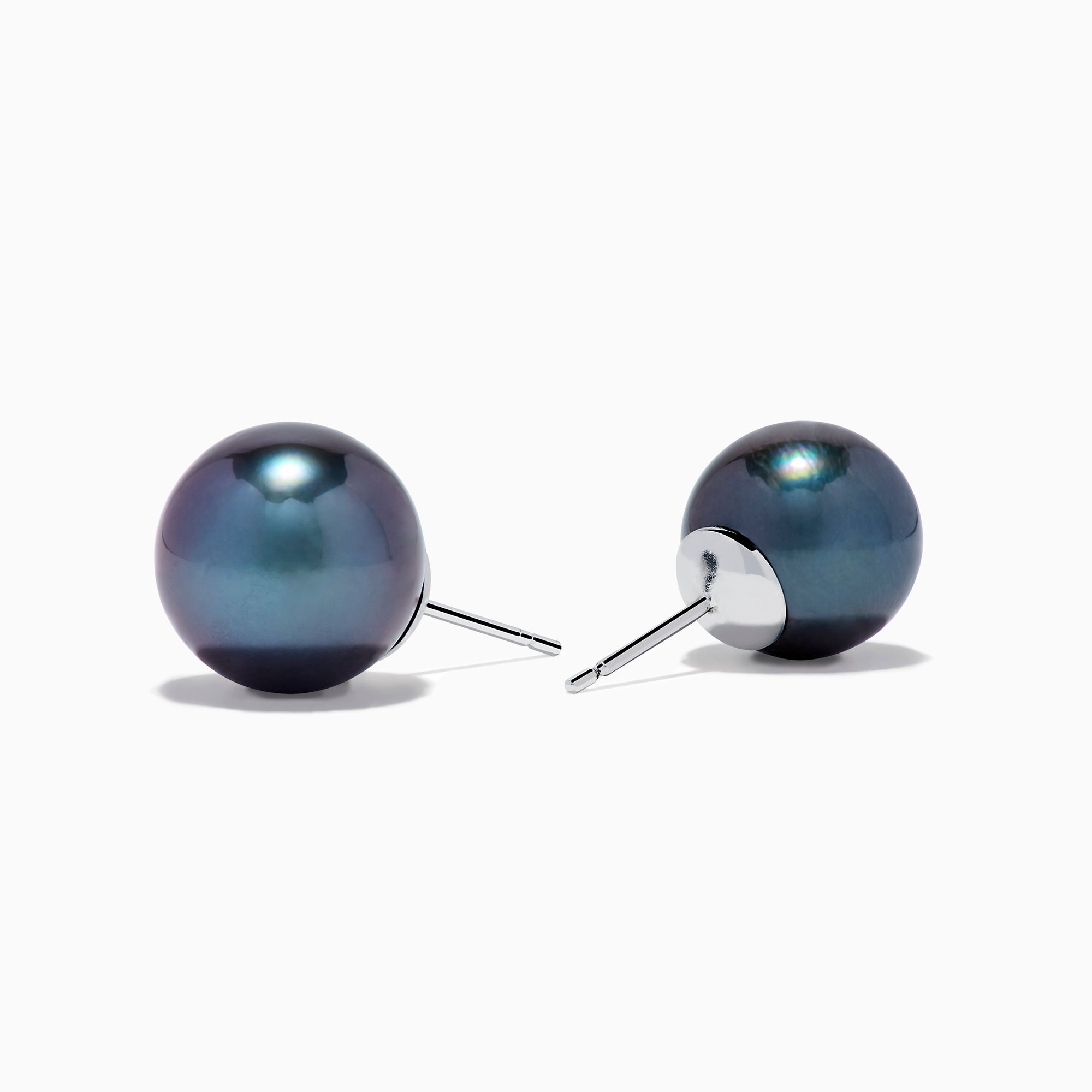 The 14K White Gold Tahitian Pearl Stud Earrings feature round pearls and are shown against a plain white background.