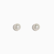 The 14K Yellow Gold Cultured Akoya Pearl Stud Earrings feature classic round pearls set on yellow gold, shown against a plain white background.