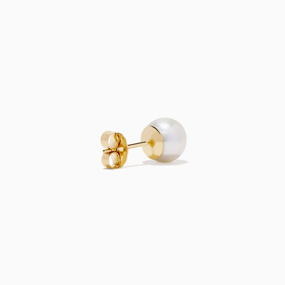 The 14K Yellow Gold Cultured Akoya Pearl Stud Earrings feature classic round pearls set on yellow gold, shown against a plain white background.